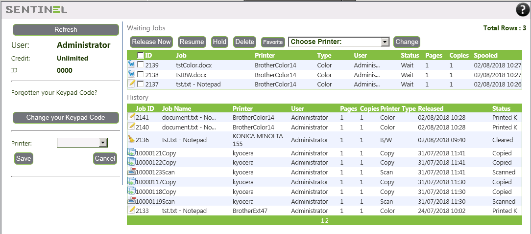 Universal Print Driver User Management